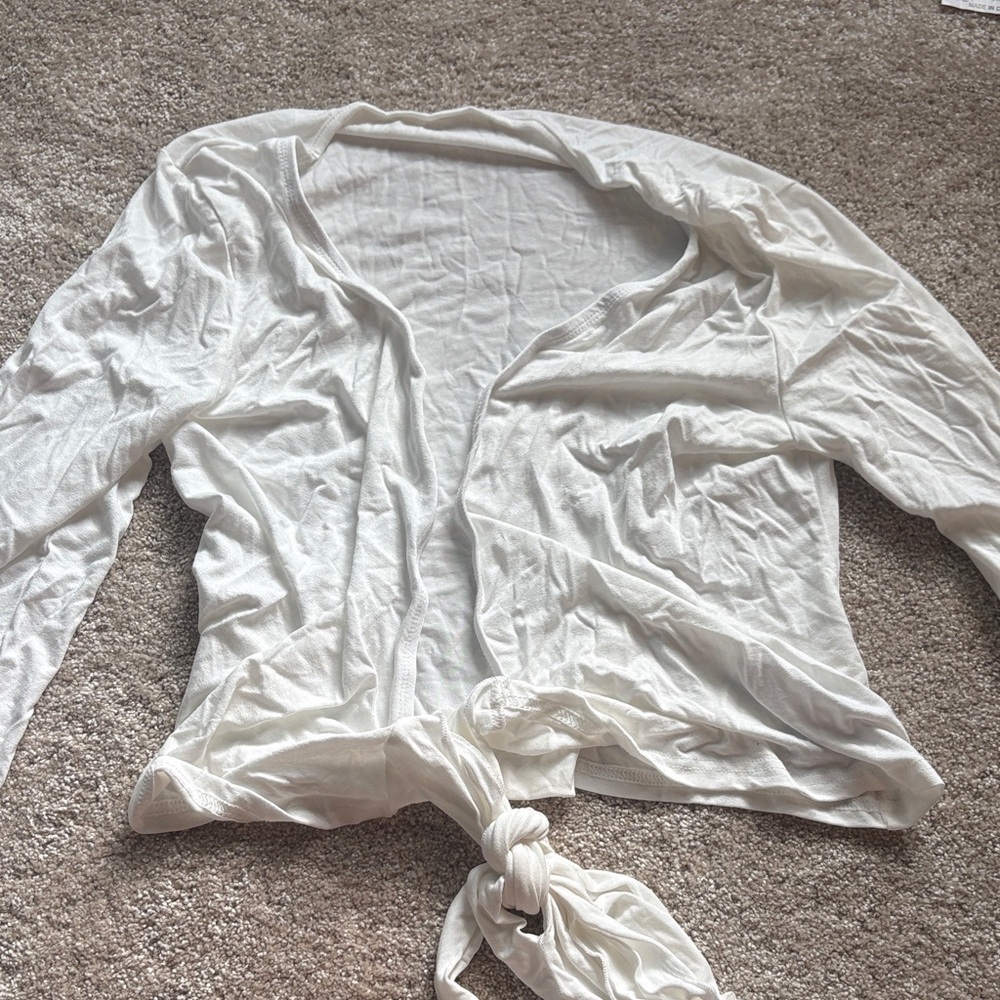 White wrap Long Sleeve Top